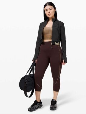 Lululemon Define Jacket Cropped Black & Gold Special Edition Size 6